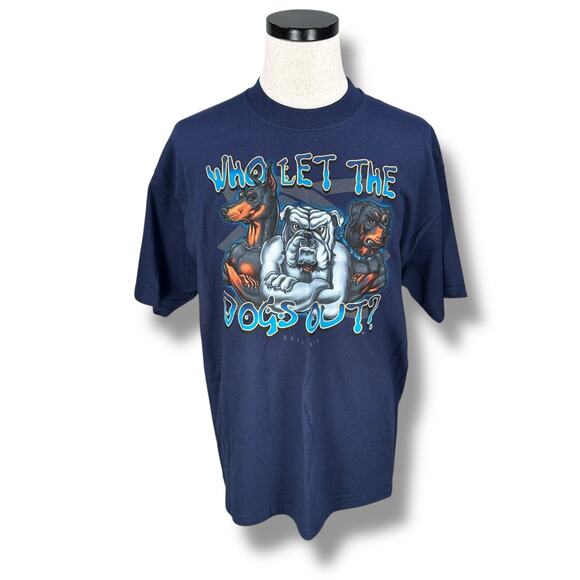 Vintage Baha Men Who Let the Dogs Out Rap Tee T-Shirt Men's XL Navy Blue 90s - Picture 1 of 9